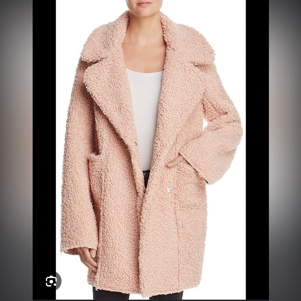 J.O.A. Reversible Shearling Coat in Dusty Pink Size Small